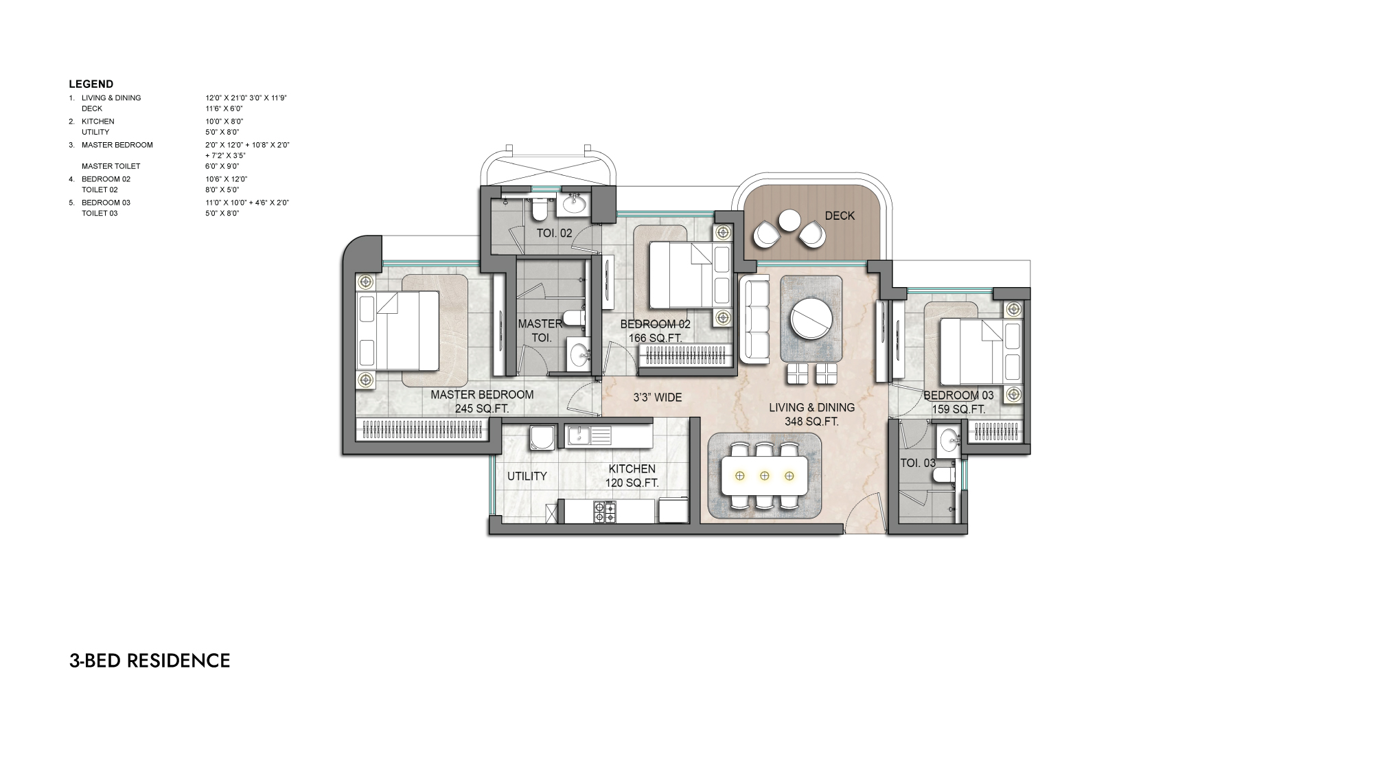 Godrej Horizon 2 BHK Floor Plan