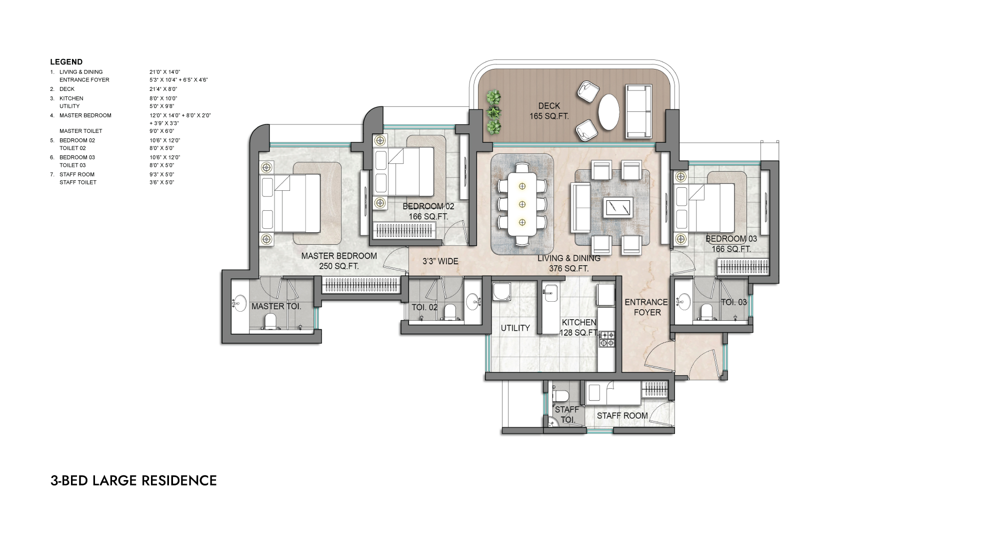 Godrej Horizon 3 BHK Floor Plan