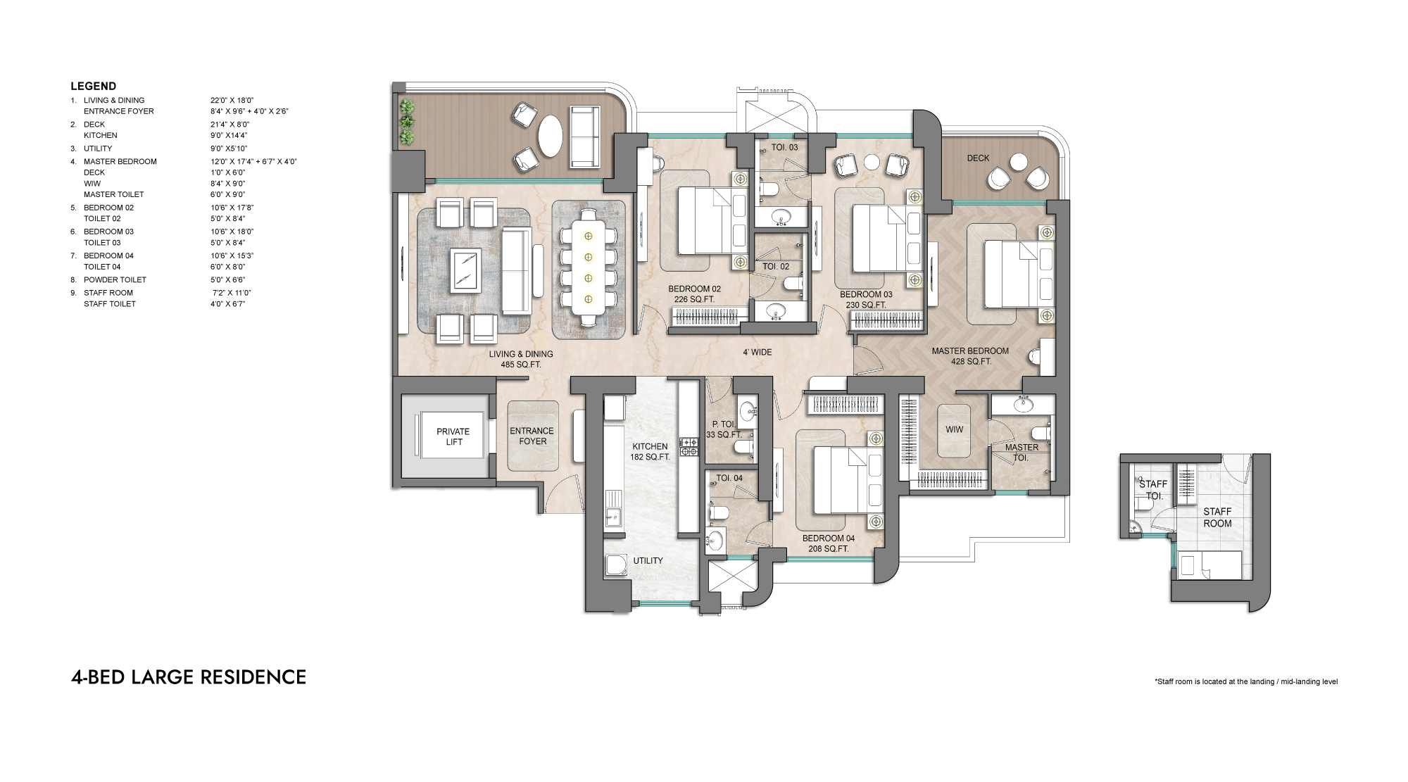 Godrej Horizon 4 BHK Floor Plan